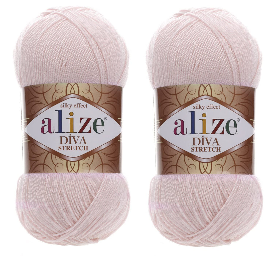 Alize Diva Stretch Yarn Hand Knitting Lot of 2 Skeins 2
