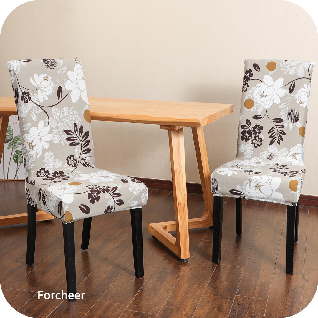 FORCHEER Chair Covers for Dining Chairs Set of 4,Beige 