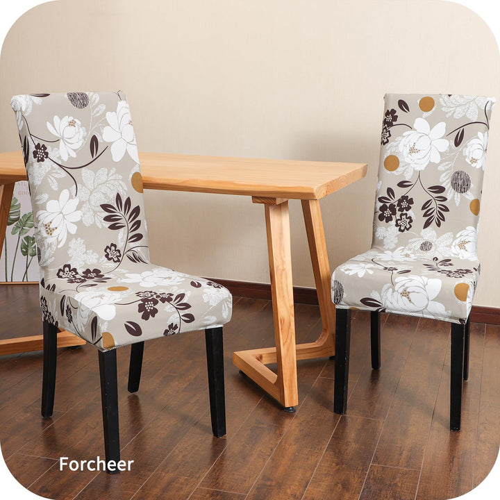 FORCHEER Chair Covers for Dining Chairs Set of 4,Beige 