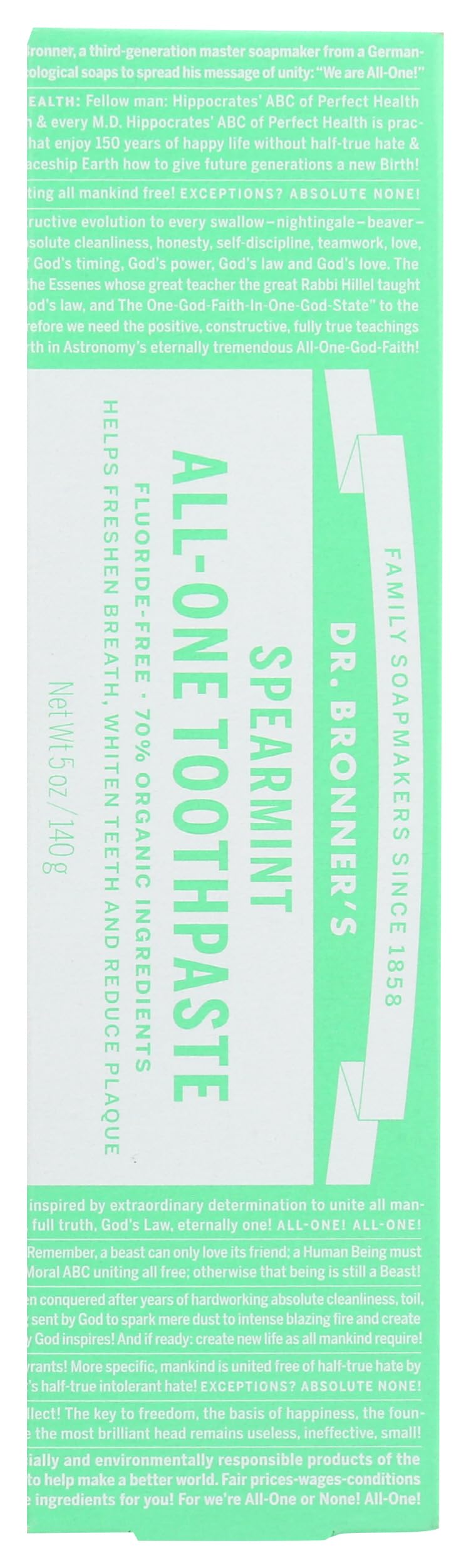 Dr. Bronners Spearmint Toothpaste, 5 OZ