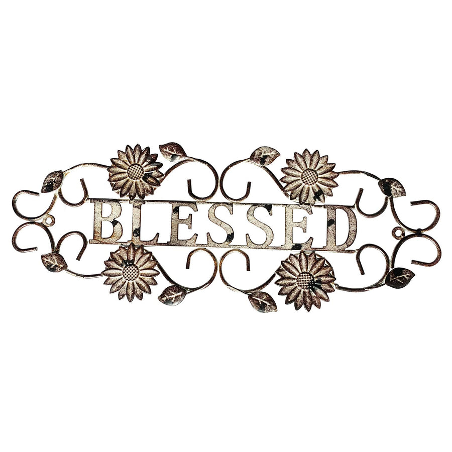 Metal Hanging Blessed Wall Art Sign for Home Decor, Metal Letters Blessed Rustic Sign Indoor Outdoor Wall Decoration 17L…