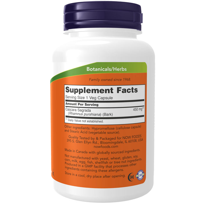 NOW Foods Supplements, Cascara Sagrada (Rhamnus purshia