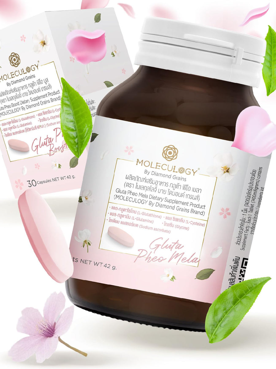 Moleculogy Gluta Pheo Mela Dietary Supplements 30 Tablets / 1 Bottle - an Antioxidant Packed Cocktail of Gluta Exilir with Mix of Vitamin Perfection to Improve Your Daily Energy