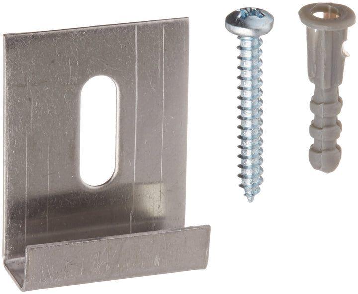 193672 Mirror Hanger Clip, Stainless Steel J-Style, Accepts 1/4 In. Glass (6 Pack)