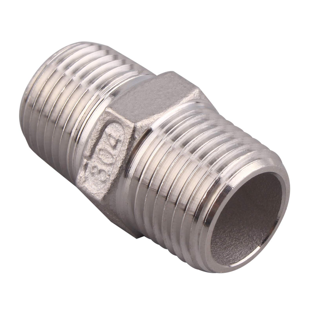 Hex Nipple 1/2 Inch Male NPT - DERPIPE Stainless Steel 