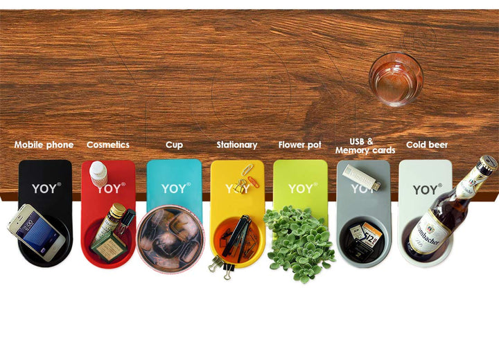 Drink Cup Holder Clip - Table Desk Side Water Glass Beer Bottle Beverage Soda Coffee Mug Holder Cup Saucer Clip Design for Home Office, Black