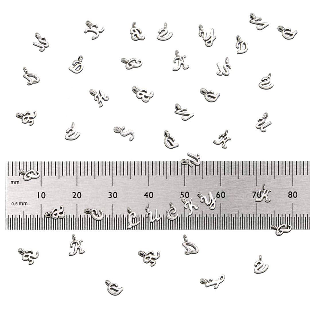 156Pcs/6 Sets ABC Letter Charms Mini A-Z Alphabet Bracelet Necklace Pendants with 200Pcs Open Jump Rings for DIY Jewelry Making