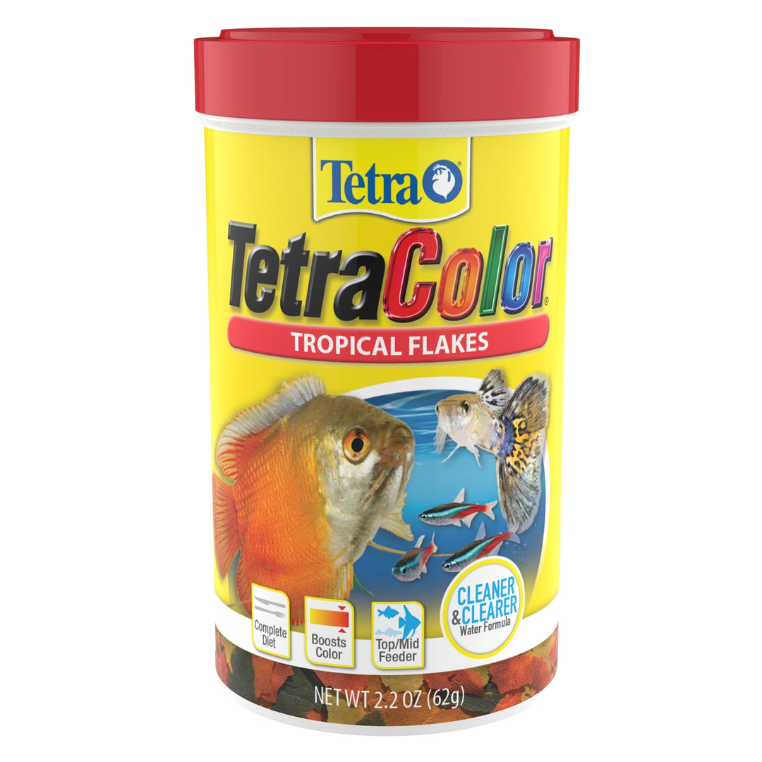 Color Tropical Flakes, Color Boosting Fish Food, Nutritionally Balanced Diet for Tropical Fish, 2.2 oz