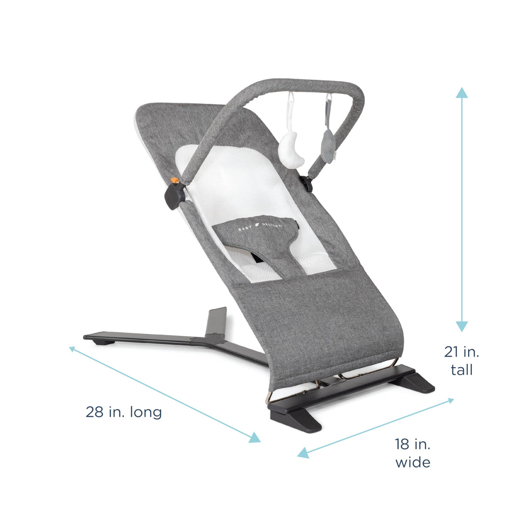 Baby Delight Alpine Deluxe Portable Bouncer | Infant | 0 – 6 months | Charcoal Tweed