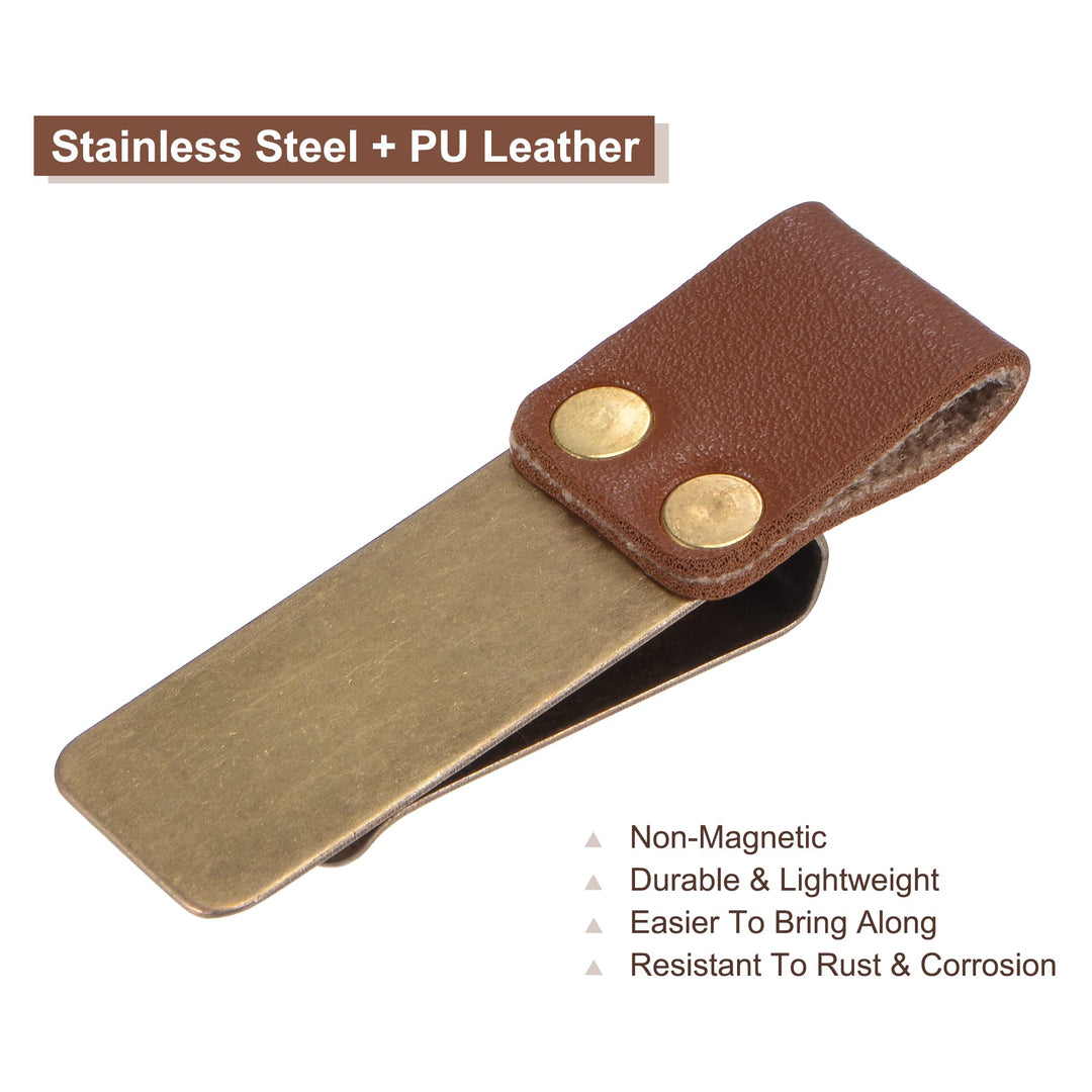 MECCANIXITY 50mm Stainless Steel Clip with PU Leather P