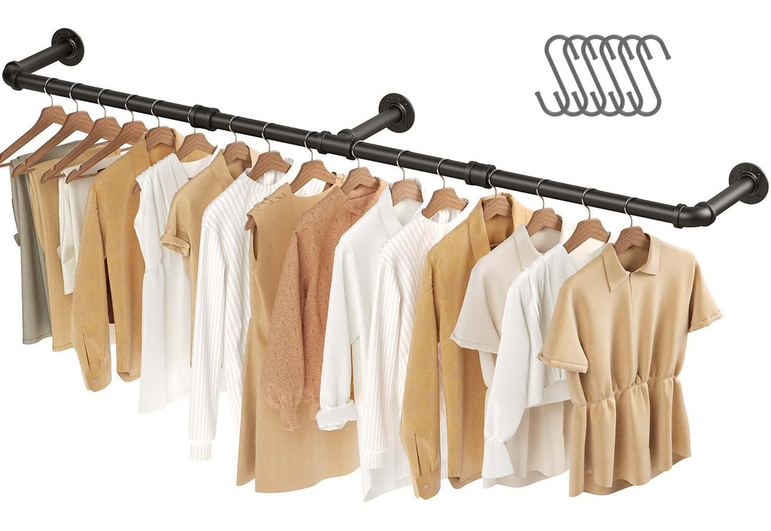 GREENSTELL Wall Mounted Clothes Rack, 73.5in Industrial
