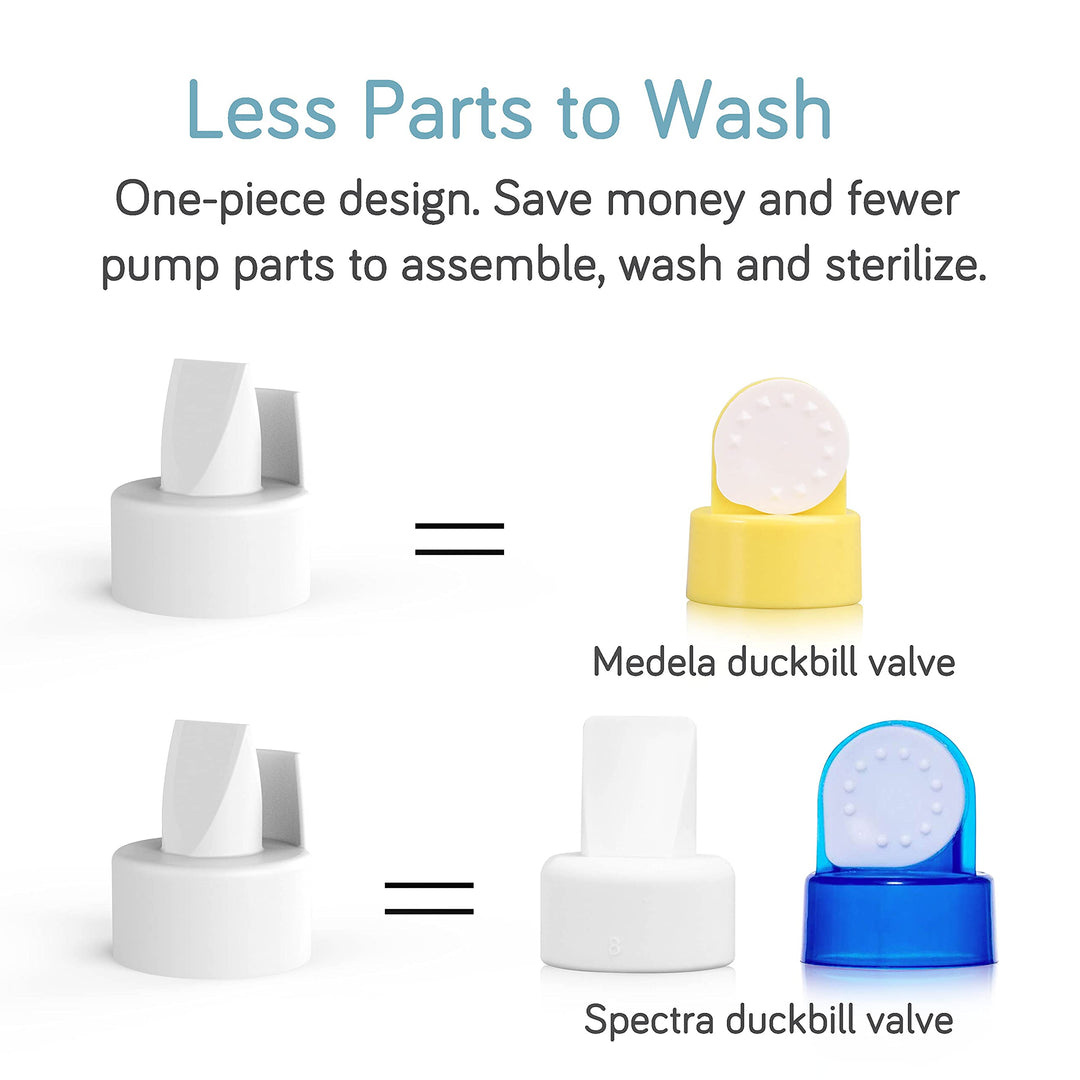 [12-Count] Pump Parts Compatible with Spectra S1, S2 and 9 Plus, Incl 8-Count Duckbill Valves for Spectra and Medela Pump in Style, 4-Count Silicone Membrane for Spectra Backflow Protector