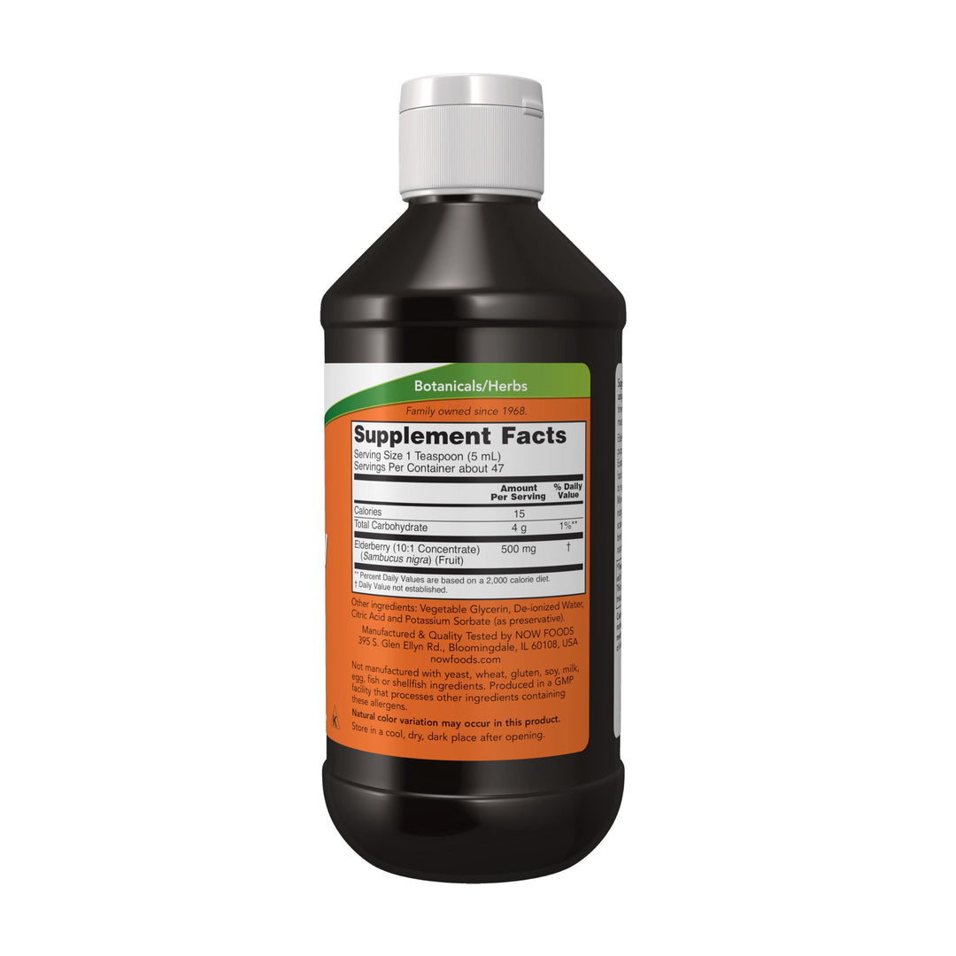 NOW Foods Supplements, Elderberry Liquid 500 mg, 10:1 C