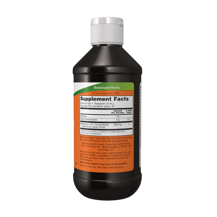 NOW Foods Supplements, Elderberry Liquid 500 mg, 10:1 C