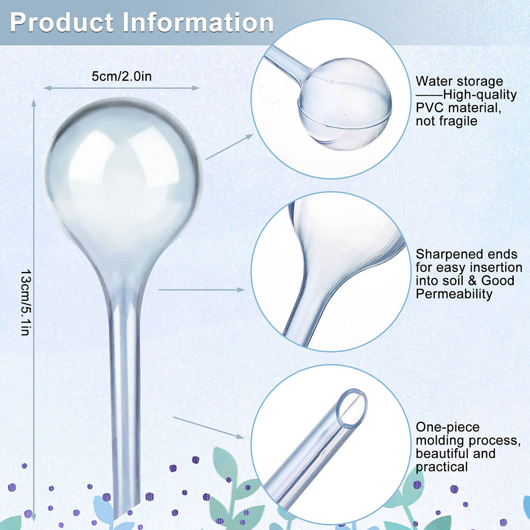 20 Pcs Plant Watering Globes Automatic Watering Bulbs Clear Self-Watering Globes Self-Watering Stakes Balls Garden Water Device Vacation Houseplant Waterer Flower Water Drip Irrigationdevice,Small