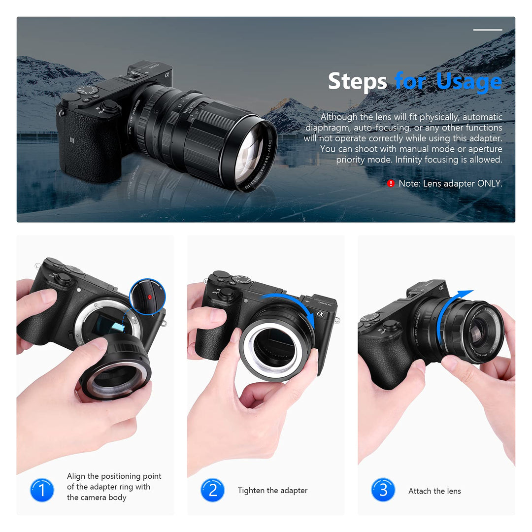 Neewer Adjustable Screw Mount Adapter for M42 Lens to S
