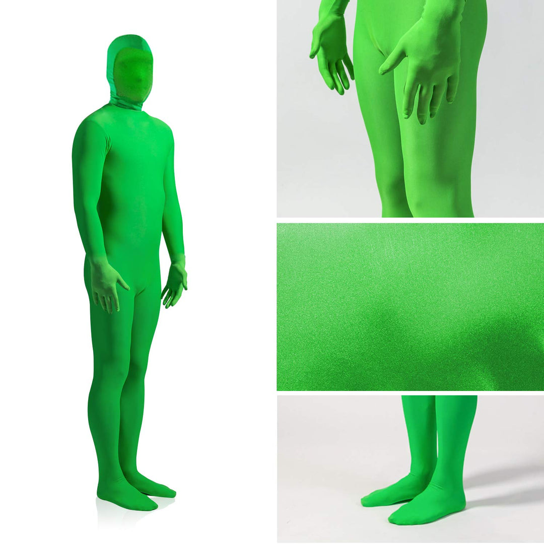 LimoStudio Green Chromakey Bodysuit, Unisex for Male &amp; Female Spandex Flexible Stretchable Elastic, Higher Density &gt; 200 GSM Premium Fabric, Adult Size Custome, Photo Chromakey Effects, Video, AGG779