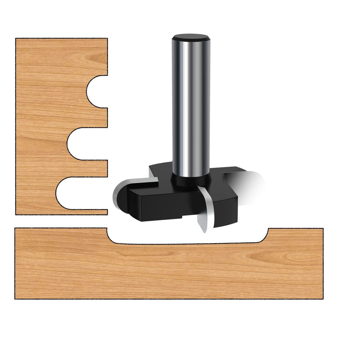 CNC Spoilboard Surfacing Router Bit, Round Bottom Milling Flat Bit - 2 Cut Diameter 1/2 Cut Height Slotting Grooving Woodworking Tool