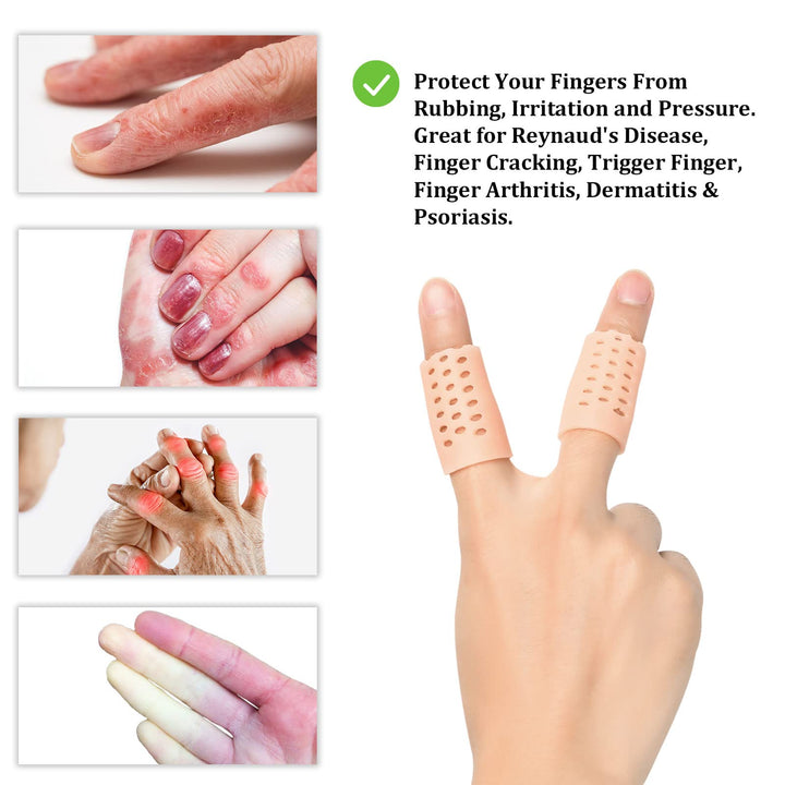 Gel Finger Cots, Finger Protectors with Hole, Breathabl