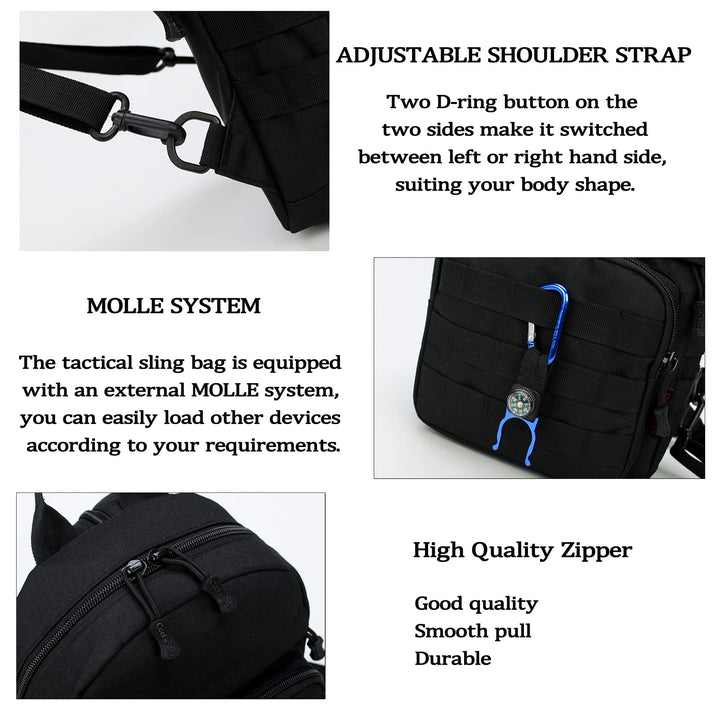 Mini Tactical Backpack, 6L Small Sling Backpacks Should