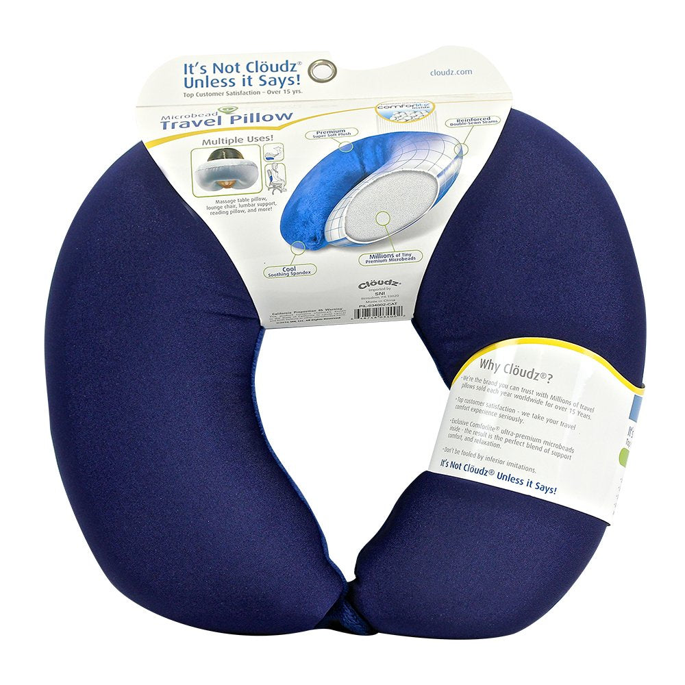 Microbead Travel Neck Pillow - Blue
