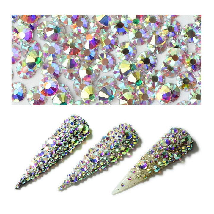 Minejin Nail Art Rhinestones AB Color Flat Back Charms Crystals Stones Super Shiny Cellphones Decorations Gems SS6 1440 Pieces