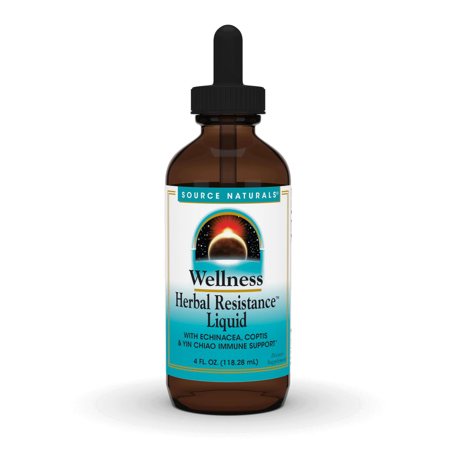 Wellness Herbal Resistance Liquid Immune Defense Supplement and Immunity Booster with Echinacea, Elderberry and Yin Chiao - 4 Fluid Oz