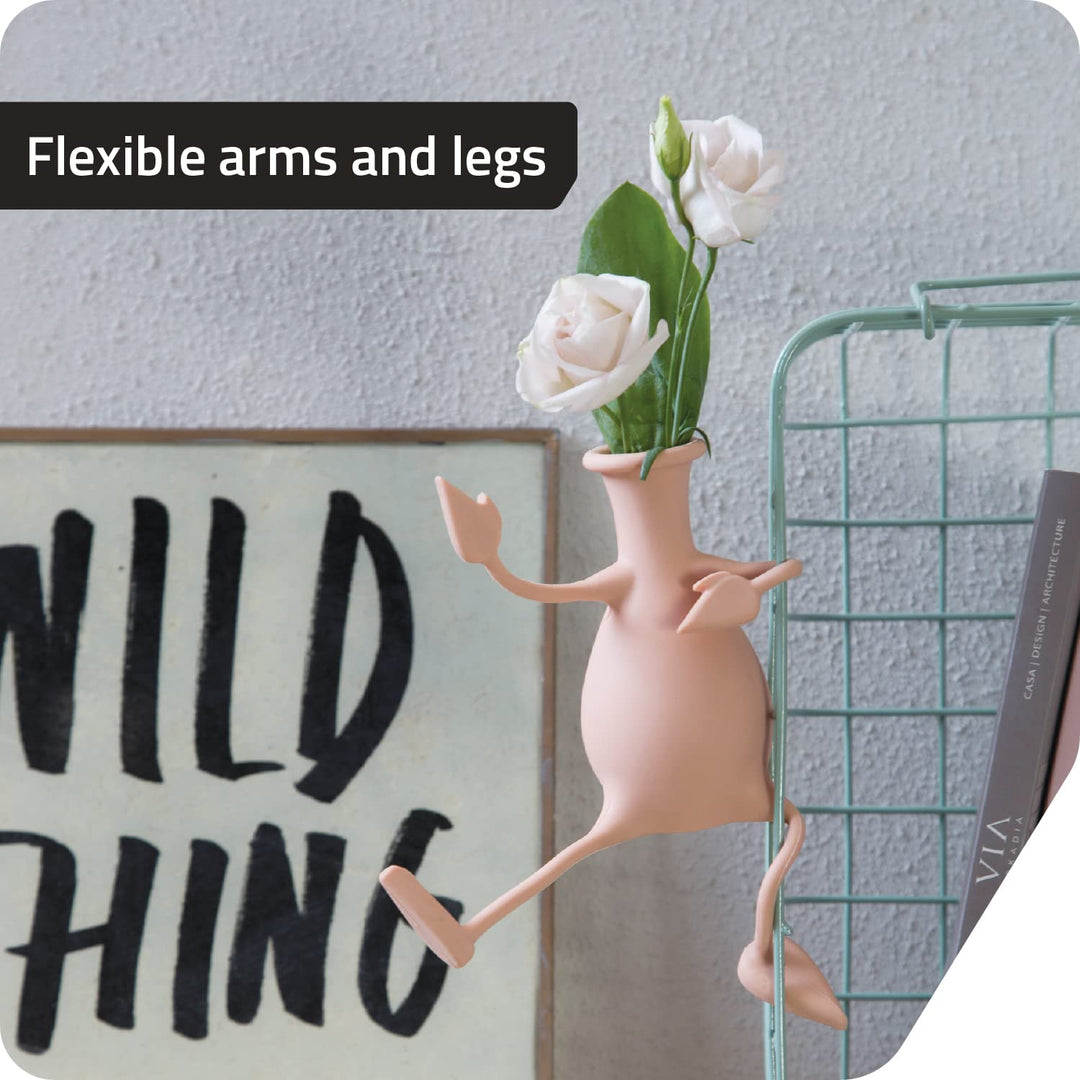 Florino – Friendly Flower Vase Modern Home Décor Vase for Flowers Unique Gifts by Peleg Design (Peach)