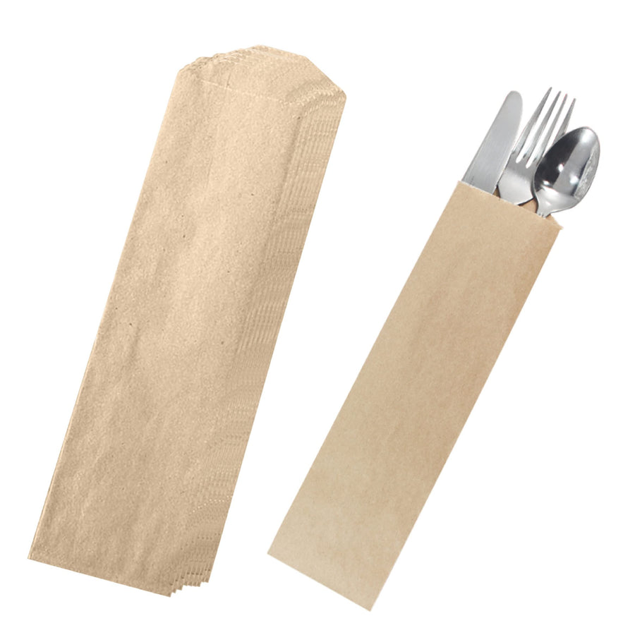 Kraft Disposable Silverware Flatware Paper 10 x 2-3/4 i