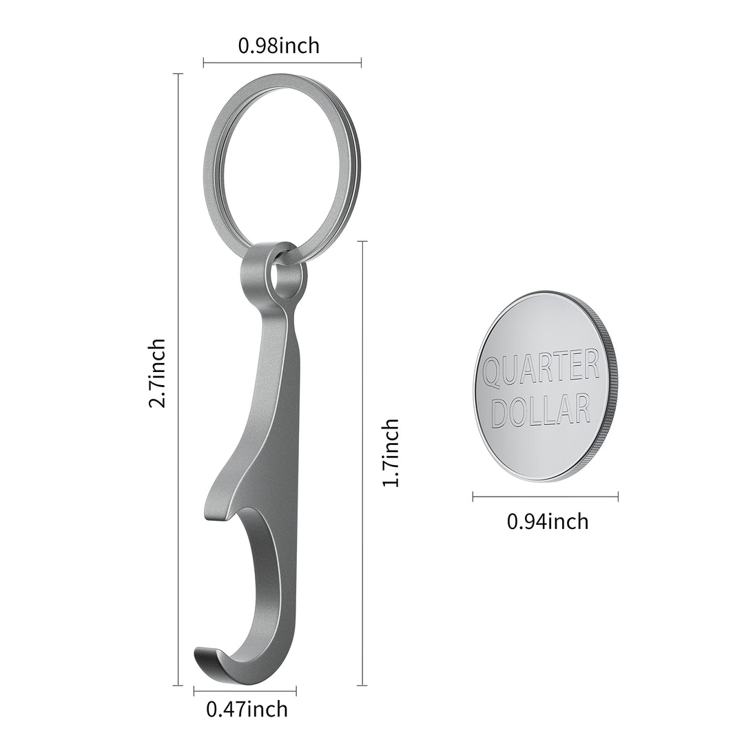 Titanium bottle opener keychain with keyring mini EDC bottle opener