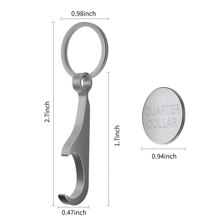 Titanium bottle opener keychain with keyring mini EDC bottle opener