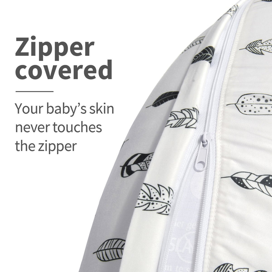 ALVABABY Nursing Pillow Cover Slipcover,100% Organic Cotton,Soft and Comfortable,Feathers Design,Maternity Breastfeeding Newborn Infant Feeding Cushion Cover, ZT01