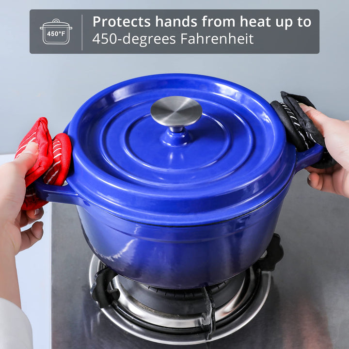 Cast Iron Skillet Handle Covers,Pot Handle Covers Heat Resistant,Pot Holders for Kitchen Heat Resistant,Machine Washable Handle Mitts 2 PCS (Prints)