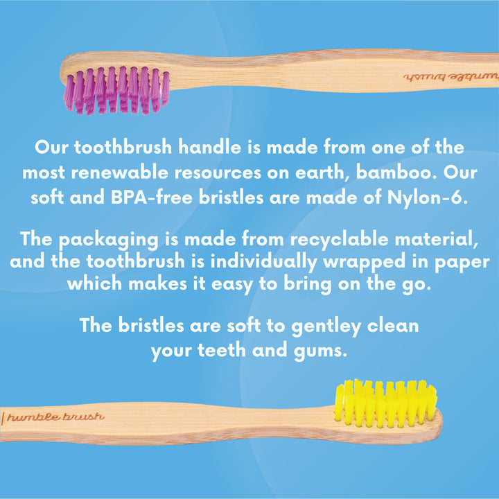 The Humble Co. Bamboo Toothbrush (5pk) - Wooden, Sustai