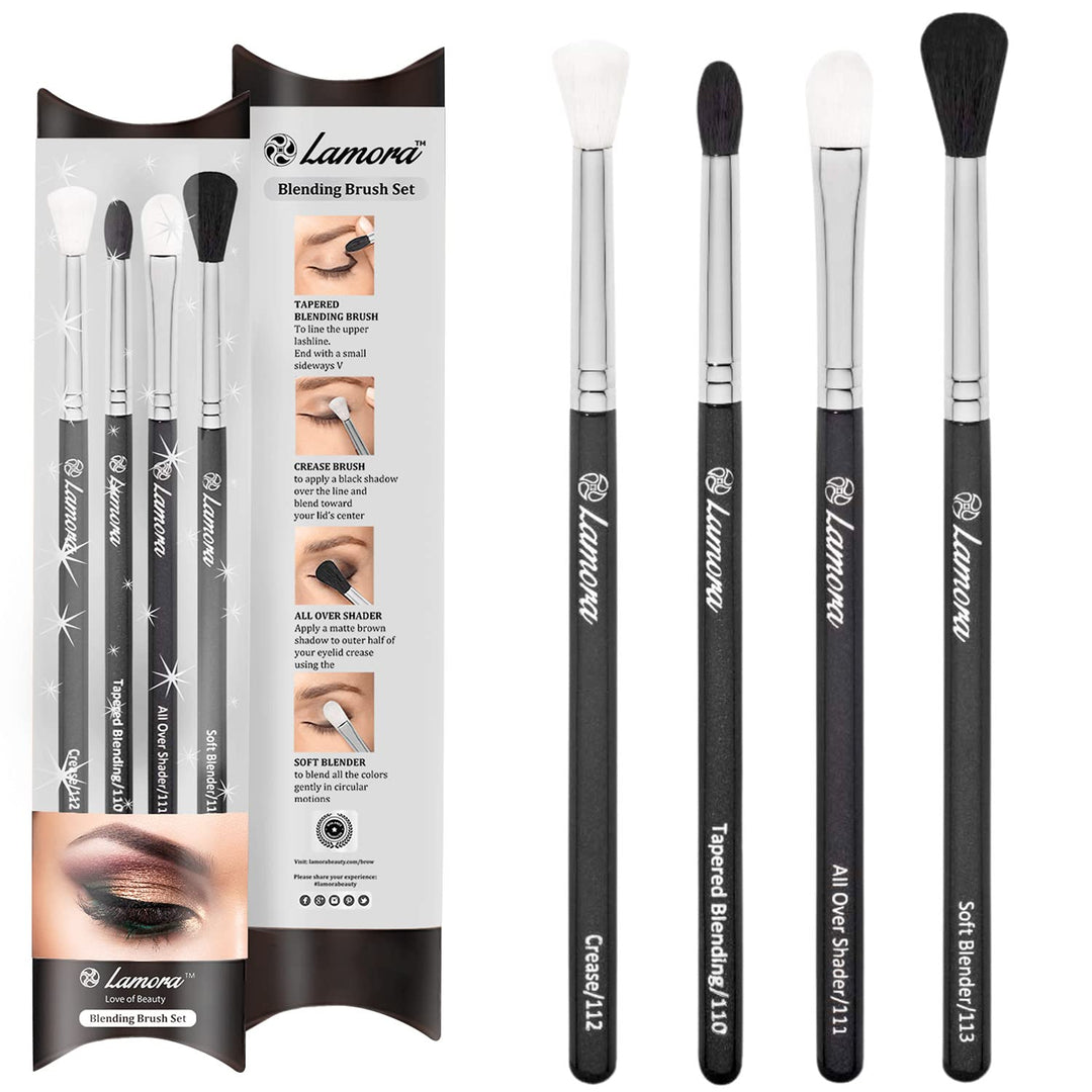 Real Technique&#39;s Pro Blending Brush Set, Smoky Eye Shadow Contour Kit, 4 Essential Shapes