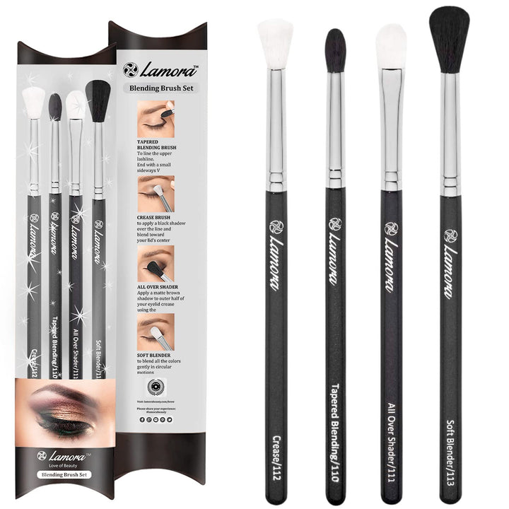 Real Technique&#39;s Pro Blending Brush Set, Smoky Eye Shadow Contour Kit, 4 Essential Shapes