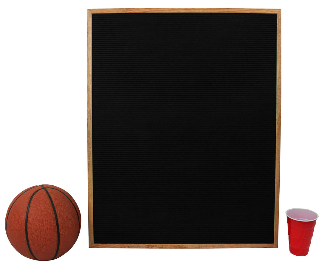 Executive Office Solutions Extra Large Changeable Letter Board - Black Felt With Solid Oak Frame, Wall Mount, Canvas Bag, Letter Clippers, Letter Box and 450 Characters 24 x 30 Black (LB5)