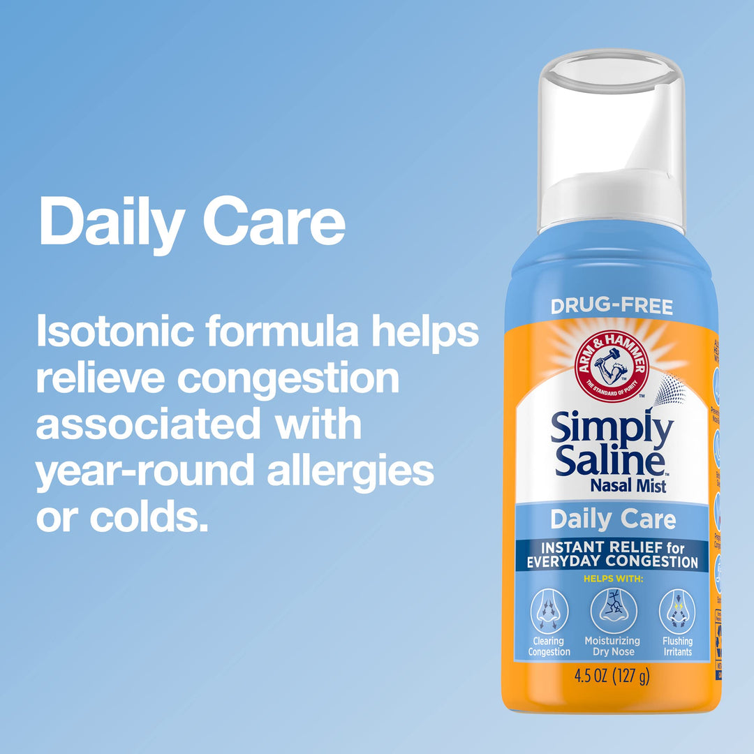 Arm & Hammer Simply Saline Adult Nasal Mist, Original Giant Size, 4.25-Ounce