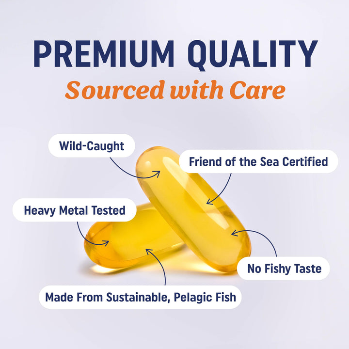 Triple Strength Omega 3 Fish Oil 3600 mg | EPA &amp; DHA | Over 2100mg Omega-3 Fatty Acids | 1300mg EPA + 860mg DHA | Best Essential Fatty Acids | Premium Wild Caught &amp; Burpless Fish Oil | 120 Ct