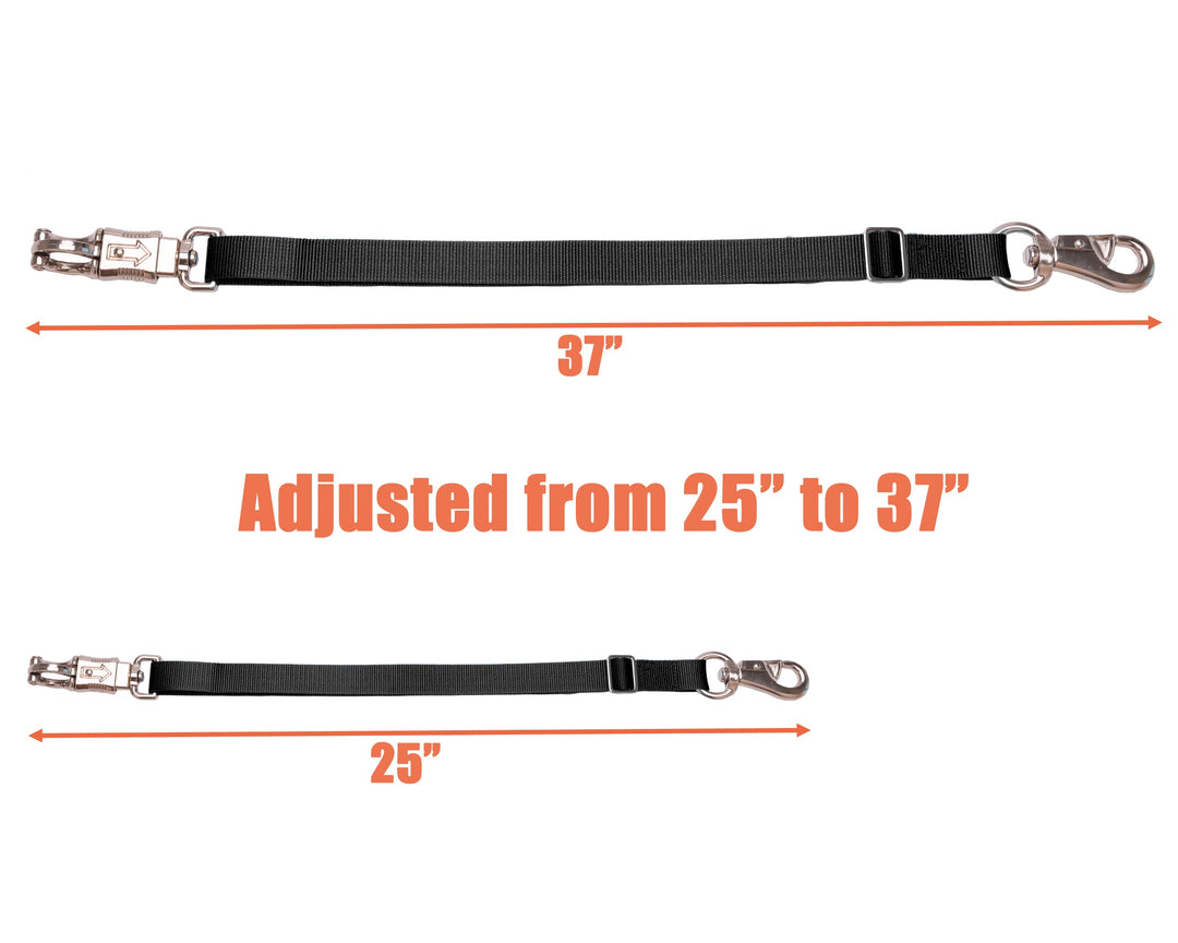 Adjustable Trailer Tie (2 Pack)-Trailer Nylon Strap Tie for Horse Haulage,Adjusted from 25 to 37” (Black)
