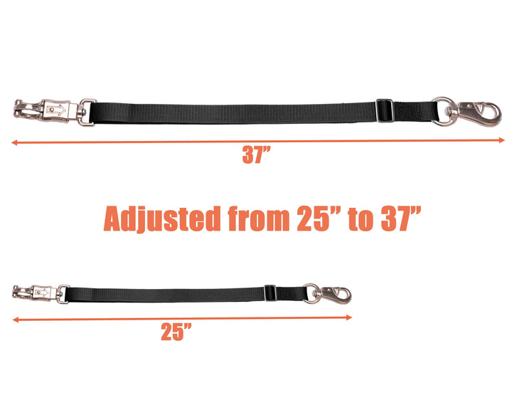 Adjustable Trailer Tie (2 Pack)-Trailer Nylon Strap Tie for Horse Haulage,Adjusted from 25 to 37” (Black)