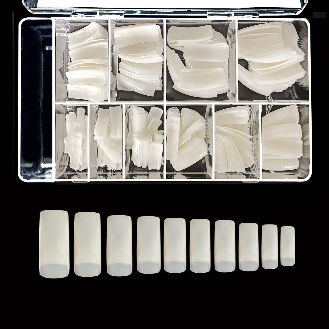BE.YOU Beyou Natural Cosmo 500 Artificial False Nail Tips 10Sizes 23010 For Nail Shop Nail Salon (Natural)