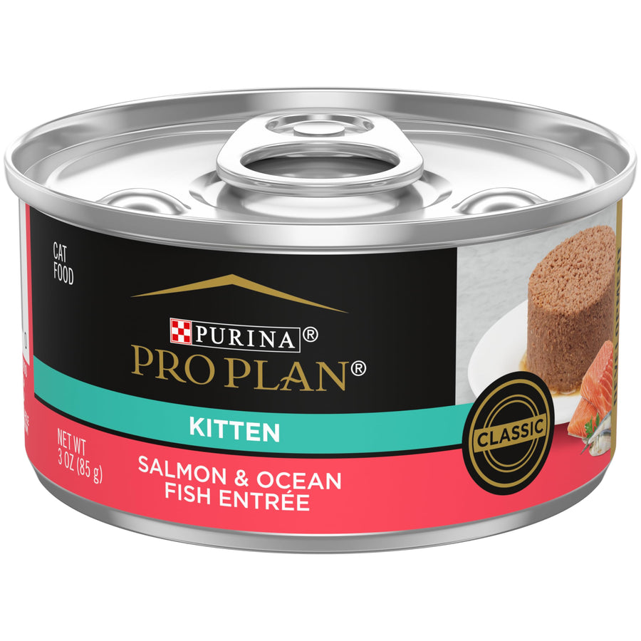 Wet Kitten Food Pate, Salmon and Ocean Fish Entree - (Pack of 24) 3 oz. Pull-Top Cans