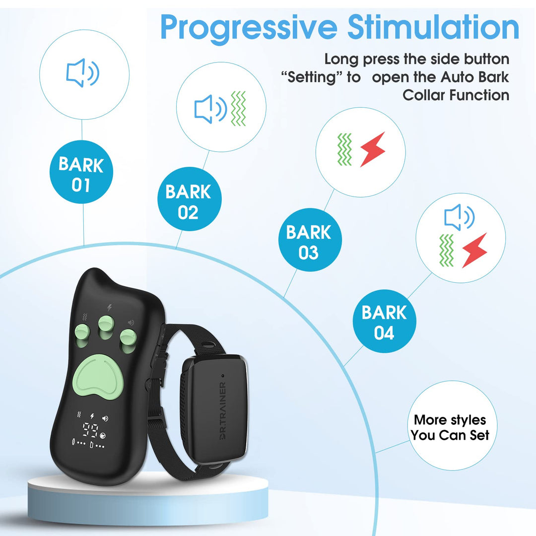 B1sPro Bark Collar APP&amp;Watch Control, IP68 Waterproof Dog Training Collar with Smart Progressive Correction &amp; Barking Report &amp; Custom Sound, 0~99 Static Level Rechargeable Anti Bark Collar