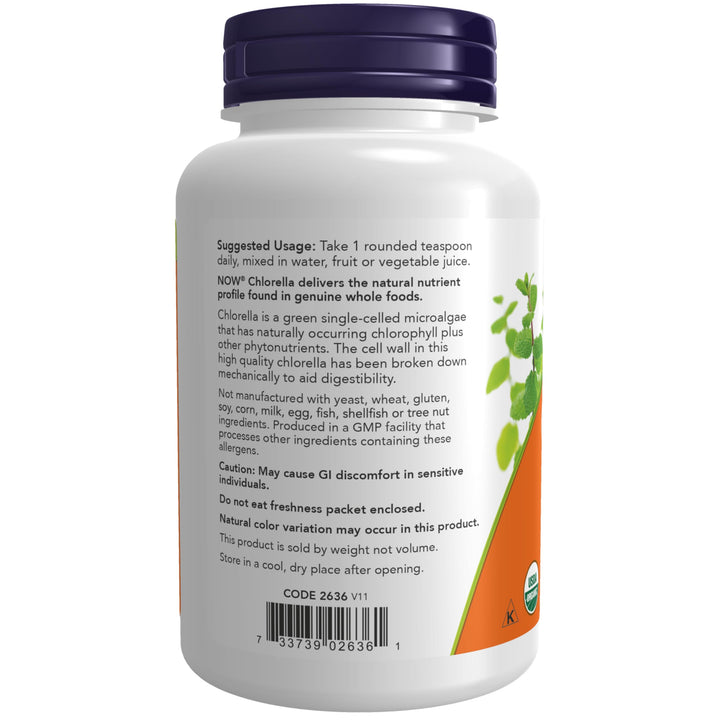NOW Foods Supplements, Organic Chlorella Powder with na