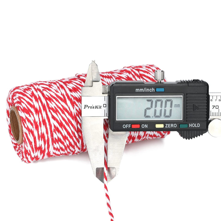 jijAcraft Red and White Twine String, 328 Feet Christma