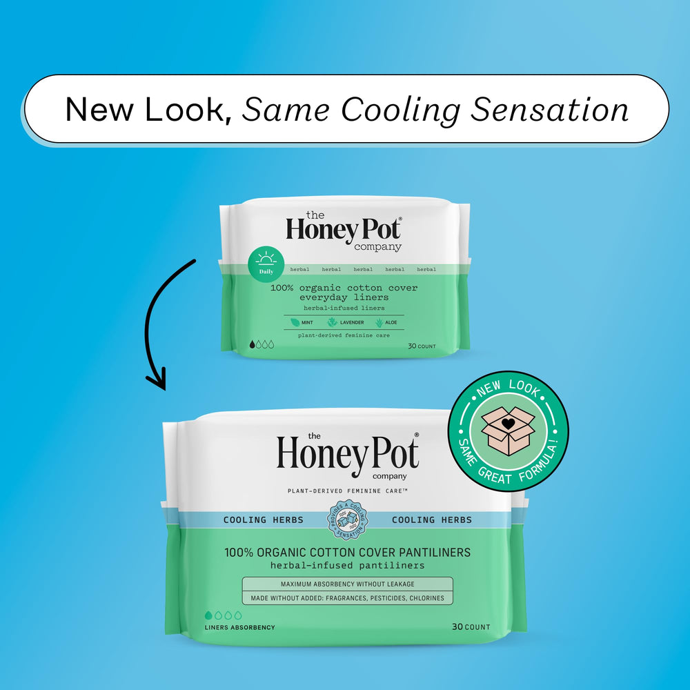 The Honey Pot Company Herbal Pantiliners, Green, 30 Cou