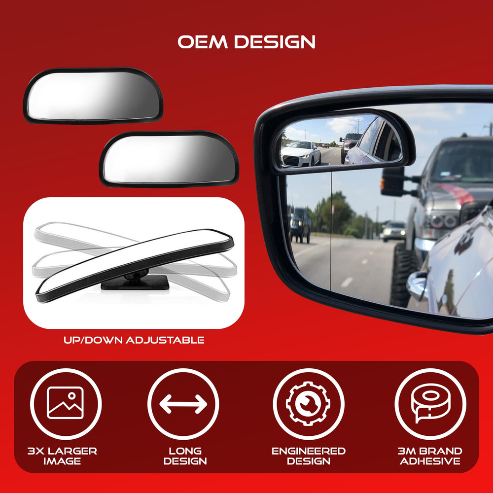 Blind Spot Convex Car Rear View Mirror: Rearview/Side Stick On Mirror Automotive Accessories | Narrow Blindspot Mirrors For Car By (2 pack)