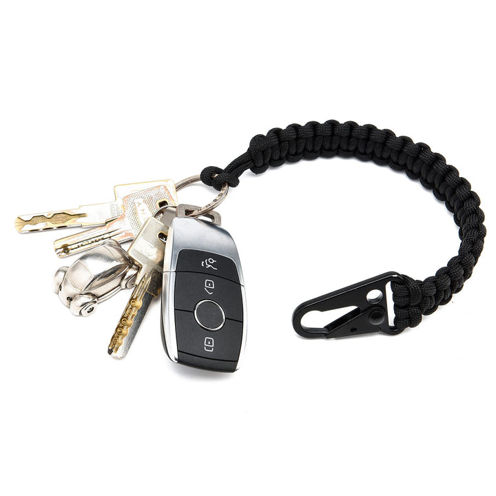 Sotir sport Paracord Keychain,Cobra Weave 550 Paracord,7.7 Inch Woven, 10 Feet Unraveled,Every Day Carry (Black)