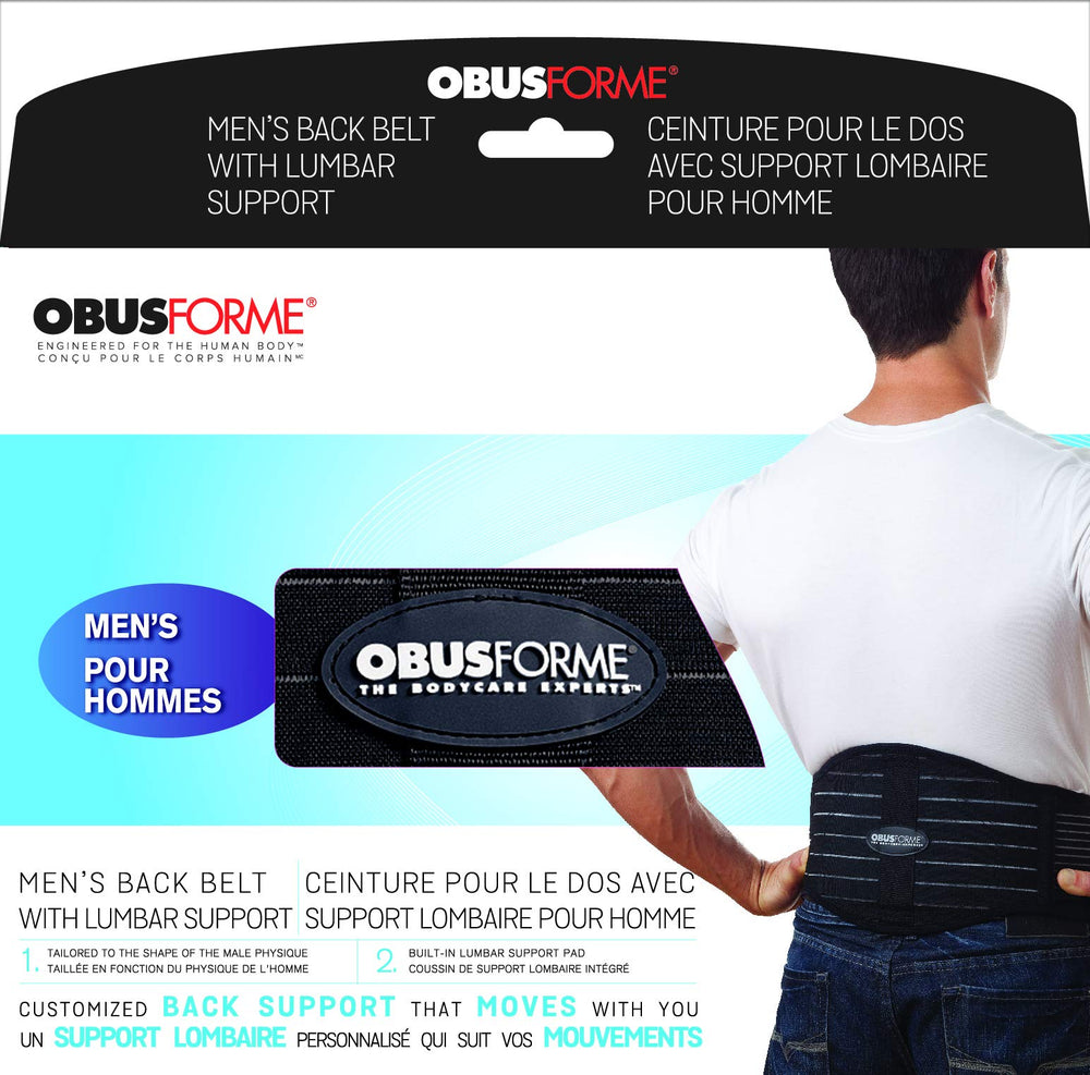 Men's Lightweight Back Support Belt with Lumbar Pad (Large/Extra Large)